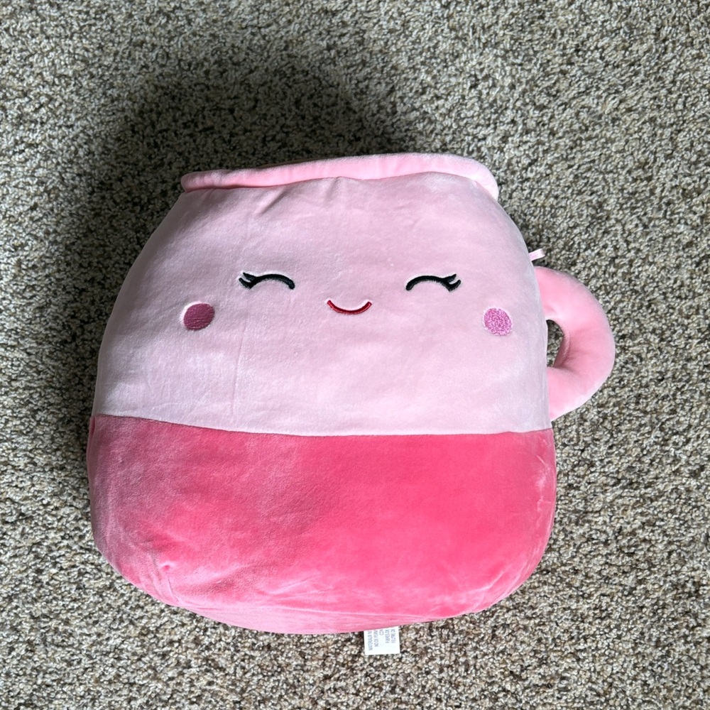Squishmallows Emery the Pink Latte 14 in Pink Plush Pillow